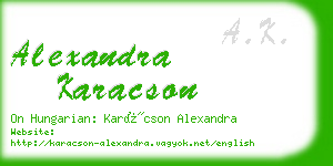 alexandra karacson business card